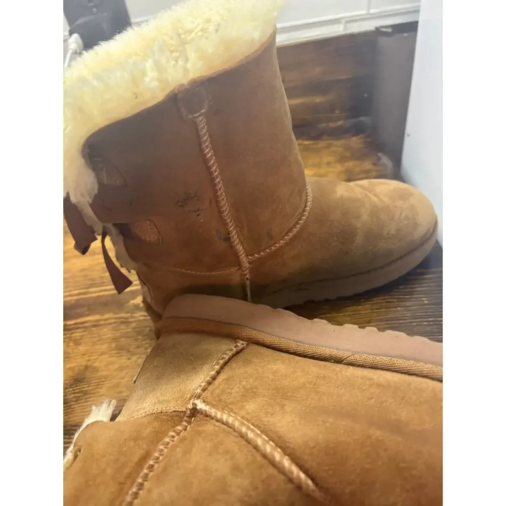 UGG Brown Bailey Bow Boots Kids Size 4